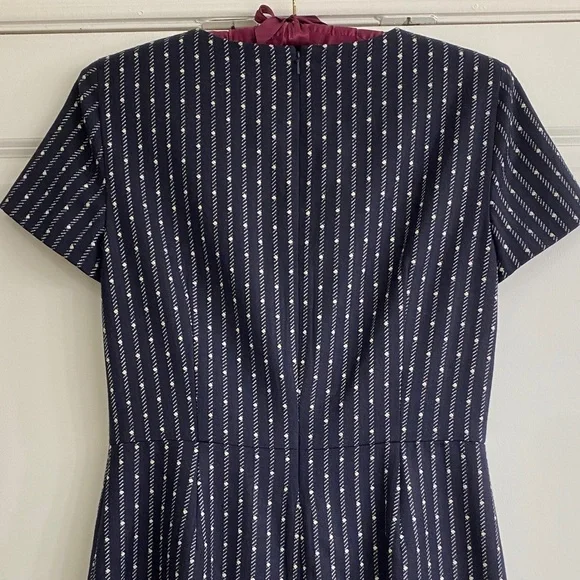 Brooks Brothers Navy Dress with White Dots - Picture 4 of 6